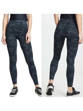 SPANX Look At Me Now Seamless High Rise Leggings: Black/Grey/Green Camo